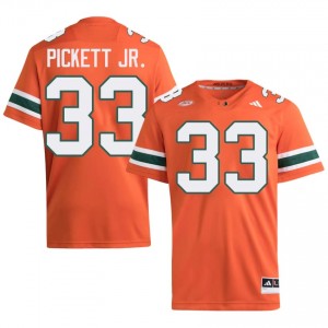 #33 Booker Pickett Jr. Hurricanes Orange Jersey | Alumni Embroidery Men Player Football Gear 63023260