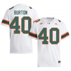 White Brennan Burton #40 Hurricanes Jersey | Men High School Football Licensed Stitched 93635549