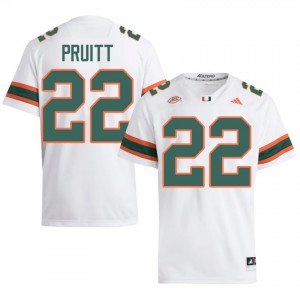 Miami Cam Pruitt #22 White Jersey | Premium Stitched NCAA Football Men Apparel 92670304