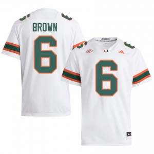 CharMar Brown #6 UM Hurricanes Jersey | Pro-Grade White College Football Men Stitched 30758598