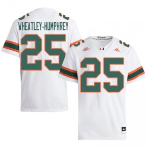 White Chris Wheatley-Humphrey #25 Hurricanes Jersey | Men High School Football Moisture Wicking Stitched 24721860