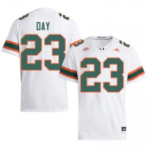 Dylan Day #23 Miami Hurricanes Jersey | Iconic White College Football Men Stitched 68094757