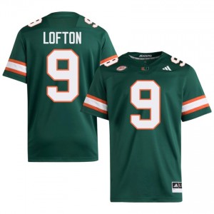 Officially Licensed Elija Lofton #9 Miami Canes Green Jersey | Men University Football Embroidery Fan Gear 16761792