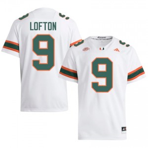 #9 Elija Lofton Hurricanes White Jersey | Authentic Stitched Men Player Football Gear 34786583