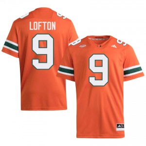 Miami Elija Lofton #9 Orange Jersey | Premium Embroidery NCAA Football Men Apparel 29720869