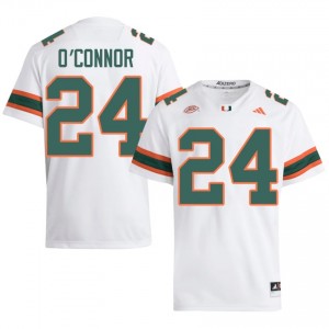 Top-Tier Ethan O'Connor #24 UM Hurricanes White Jersey | Men University Football Stitched Fan Gear 96382486