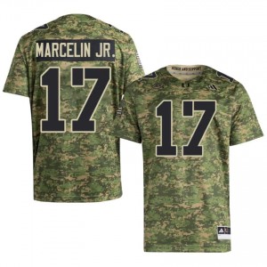 Camo Ezekiel Marcelin Jr. #17 Hurricanes Jersey | Men High School Football Moisture Wicking Stitch 75607928