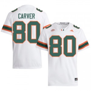 Miami Hunter Carver #80 White Jersey | Essential Stitched NCAA Football Men Apparel 74366456