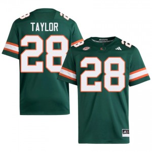 #28 Isaiah Taylor Hurricanes Green Jersey | Authentic Embroidery Men Player Football Gear 14980923