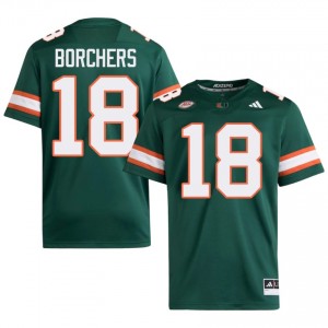Joe Borchers #18 UM Hurricanes Jersey | Pro-Grade Green College Football Men Embroidery 63960174