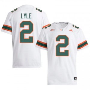 Top-Tier Jordan Lyle #2 UM Hurricanes White Jersey | Men University Football Stitched Fan Gear 17813017
