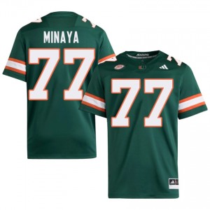 Miami Juan Minaya #77 Green Jersey | Essential Embroidery NCAA Football Men Apparel 96355970