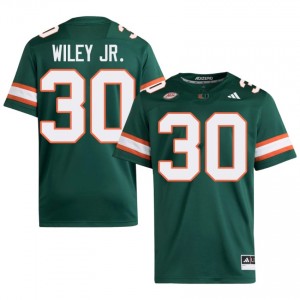 Green Kellen Wiley Jr. #30 Hurricanes Jersey | Men High School Football Moisture Wicking Embroidery 71606267