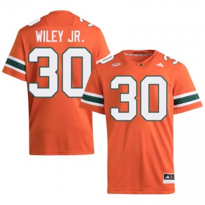 Orange Kellen Wiley Jr. #30 Canes Jersey | Men High School Football Limited Embroidery 45513148