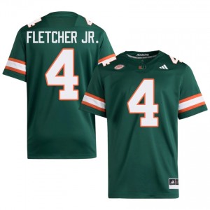 Top-Tier Mark Fletcher Jr. #4 UM Hurricanes Green Jersey | Men University Football Embroidery Fan Gear 64264044