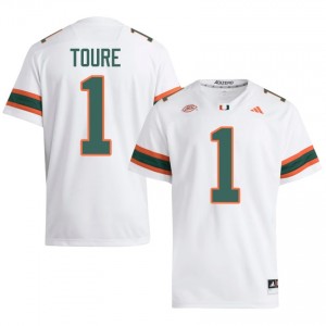 Miami Mohamed Toure #1 White Jersey | Premium Stitched NCAA Football Men Apparel 74076690