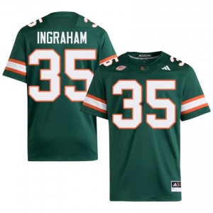 #35 Monroe Ingraham Miami Hurricanes Green Jersey | Elite Embroidery Men Player Football Gear 65697865