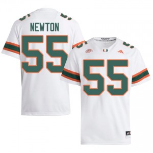 Miami Mykah Newton #55 White Jersey | Premium Stitched NCAA Football Men Apparel 98912346