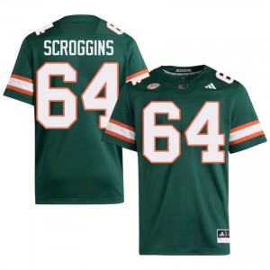 Green Ralph Scroggins #64 Canes Jersey | Men High School Football Fresh Embroidery 67088522