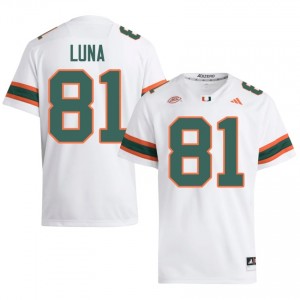 Riply Luna #81 Miami Hurricanes Jersey | Gameday White College Football Men Stitched 33070786