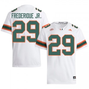 Romanas Frederique Jr. #29 UM Hurricanes Jersey | Pro-Grade White College Football Men Stitched 13934654