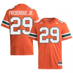 Officially Licensed Romanas Frederique Jr. #29 Miami Canes Orange Jersey | Men University Football Embroidery Fan Gear 15808072