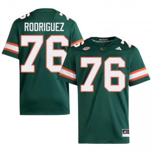 Green Ryan Rodriguez #76 Hurricanes Jersey | Men High School Football Moisture Wicking Embroidery 74530071