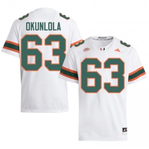 Samson Okunlola #63 Miami Hurricanes Jersey | Iconic White College Football Men Stitched 84432855