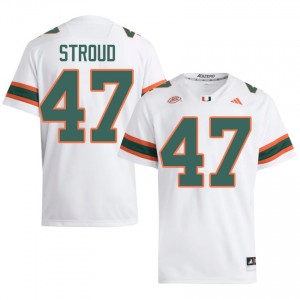 White Stone Stroud #47 Canes Jersey | Men High School Football Limited Stitched 18228094