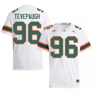 #96 Tucker Tevepaugh Hurricanes White Jersey | Alumni Stitched Men Player Football Gear 74569024