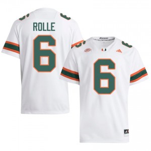 #6 Antrel Rolle Miami Hurricanes White Jersey | Classic Stitched Men Player Football Gear 75342707