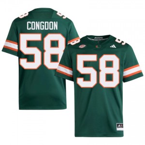Durable Ben Congdon #58 UM Hurricanes Green Jersey | Men University Football Embroidery Fan Gear 87221475