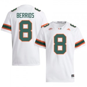 #8 Braxton Berrios Hurricanes White Jersey | Authentic Stitched Men Player Football Gear 56135384