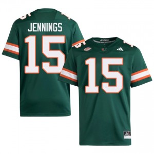 Green Brody Jennings #15 Canes Jersey | Men High School Football Limited Embroidery 91672832