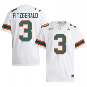 Elite Thread Bryce Fitzgerald #3 Miami Canes White Jersey | Men University Football Stitched Fan Gear 76568694
