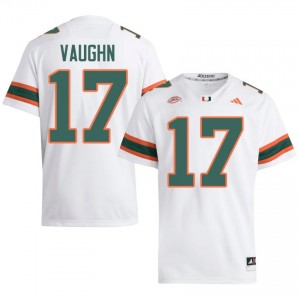 Cam Vaughn #17 Miami Hurricanes Jersey | Iconic White College Football Men Stitched 48786459