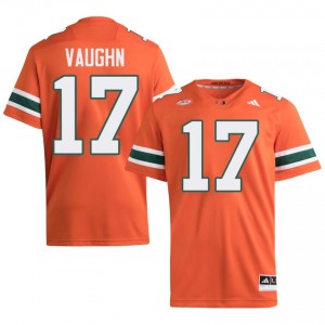 Durable Cam Vaughn #17 UM Hurricanes Orange Jersey | Men University Football Embroidery Fan Gear 44436890
