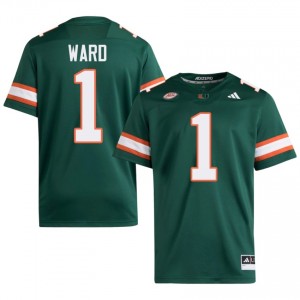 Green Cam Ward #1 Hurricanes Jersey | Men High School Football Moisture Wicking Embroidery 46069986