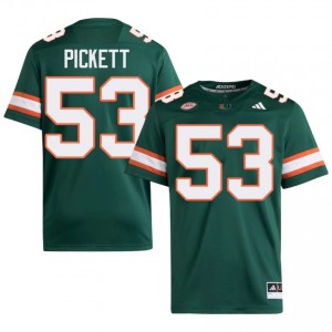#53 Canon Pickett Miami Hurricanes Green Jersey | Elite Embroidery Men Player Football Gear 13034811