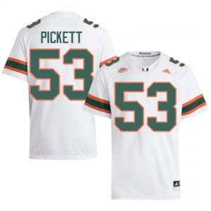 White Canon Pickett #53 Canes Jersey | Men High School Football Limited Stitched 21629625