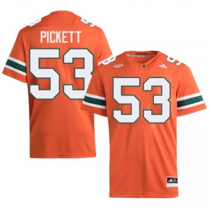 #53 Canon Pickett Hurricanes Orange Jersey | Authentic Embroidery Men Player Football Gear 27522212