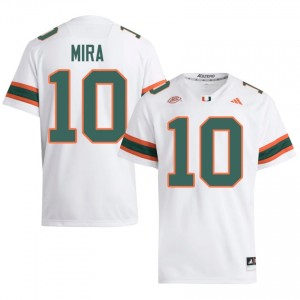 #10 George Mira Miami Hurricanes White Jersey | Classic Stitched Men Player Football Gear 47933561