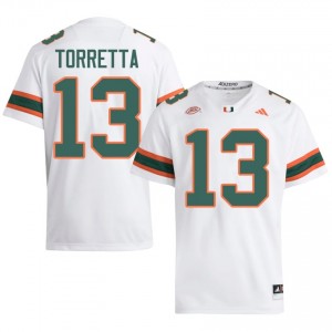 Gino Torretta #13 Miami Hurricanes Jersey | Iconic White College Football Men Stitched 55298536