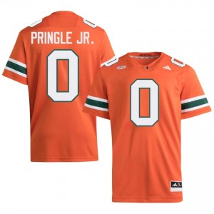 UM Canes Girard Pringle Jr. #0 Orange Jersey | Genuine Embroidery NCAA Football Men Apparel 29557074