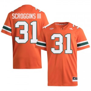 Miami Herbert Scroggins III #31 Orange Jersey | Premium Embroidery NCAA Football Men Apparel 24065352