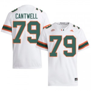 Jackson Cantwell #79 UM Hurricanes Jersey | Pro-Grade White College Football Men Stitched 50082725