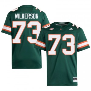 Green Jaden Wilkerson #73 Hurricanes Jersey | Men High School Football Licensed Embroidery 81200925