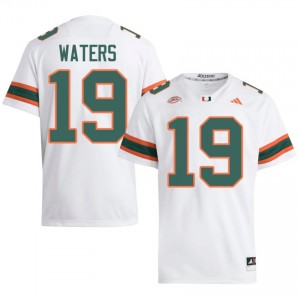 #19 Jaelen Waters Miami Hurricanes White Jersey | Elite Stitched Men Player Football Gear 13457656