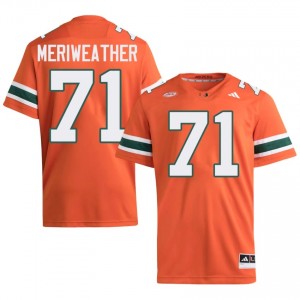 UM Canes Jamal Meriweather #71 Orange Jersey | Genuine Embroidery NCAA Football Men Apparel 81543425