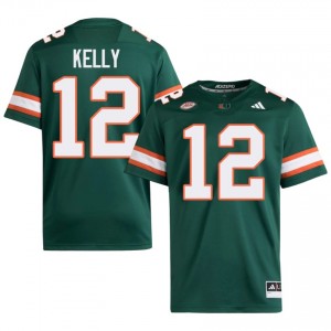 UM Canes Jim Kelly #12 Green Jersey | Pro Cut Embroidery NCAA Football Men Apparel 74281870